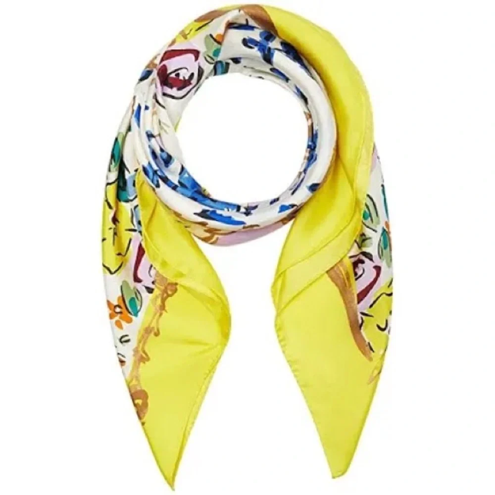 Tory Burch Floral Silk Scarf - Picture 2 of 7